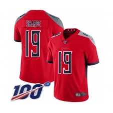 Men's Tennessee Titans #19 Tajae Sharpe Limited Red Inverted Legend 100th Season Football Jersey