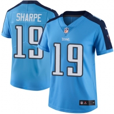 Women's Nike Tennessee Titans #19 Tajae Sharpe Elite Light Blue Team Color NFL Jersey