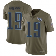 Youth Nike Tennessee Titans #19 Tajae Sharpe Limited Olive 2017 Salute to Service NFL Jersey