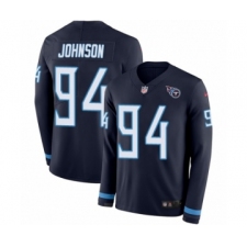 Men's Nike Tennessee Titans #94 Austin Johnson Limited Navy Blue Therma Long Sleeve NFL Jersey