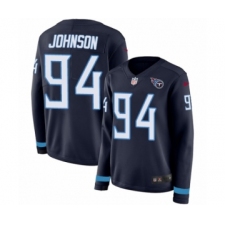 Women's Nike Tennessee Titans #94 Austin Johnson Limited Navy Blue Therma Long Sleeve NFL Jersey
