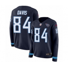Women's Nike Tennessee Titans #84 Corey Davis Limited Navy Blue Therma Long Sleeve NFL Jersey