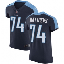Men's Nike Tennessee Titans #74 Bruce Matthews Navy Blue Alternate Vapor Untouchable Elite Player NFL Jersey