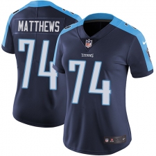 Women's Nike Tennessee Titans #74 Bruce Matthews Elite Navy Blue Alternate NFL Jersey