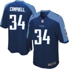 Men's Nike Tennessee Titans #34 Earl Campbell Game Navy Blue Alternate NFL Jersey