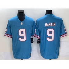 Men's Nike Tennessee Titans #9 Steve McNair Blue 2023 FUSE Vapor Limited Throwback Stitched Jersey