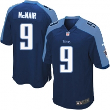 Men's Nike Tennessee Titans #9 Steve McNair Game Navy Blue Alternate NFL Jersey