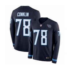 Men's Nike Tennessee Titans #78 Jack Conklin Limited Navy Blue Therma Long Sleeve NFL Jersey