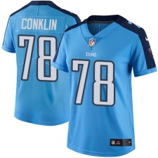 Women's Nike Tennessee Titans #78 Jack Conklin Elite Light Blue Team Color NFL Jersey