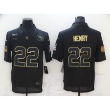 Men's Tennessee Titans #22 Derrick Henry Black Nike 2020 Salute To Service Limited Jersey