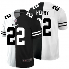 Men's Tennessee Titans #22 Derrick Henry Black White Limited Split Fashion Football Jersey