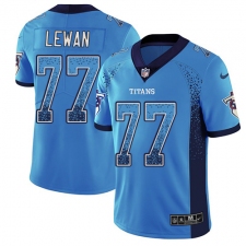 Men's Nike Tennessee Titans #77 Taylor Lewan Limited Blue Rush Drift Fashion NFL Jersey