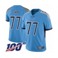 Men's Tennessee Titans #77 Taylor Lewan Light Blue Alternate Vapor Untouchable Limited Player 100th Season Football Jersey