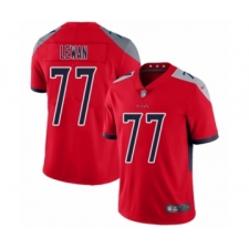 Men's Tennessee Titans #77 Taylor Lewan Limited Red Inverted Legend Football Jersey