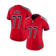 Women's Tennessee Titans #77 Taylor Lewan Limited Red Inverted Legend Football Jersey