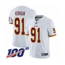 Men's Washington Redskins #91 Ryan Kerrigan White Vapor Untouchable Limited Player 100th Season Football Jersey