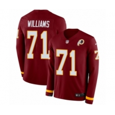 Men's Nike Washington Redskins #71 Trent Williams Limited Burgundy Therma Long Sleeve NFL Jersey