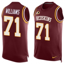 Men's Nike Washington Redskins #71 Trent Williams Limited Red Player Name & Number Tank Top NFL Jersey