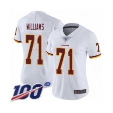 Women's Washington Redskins #71 Trent Williams White Vapor Untouchable Limited Player 100th Season Football Jersey
