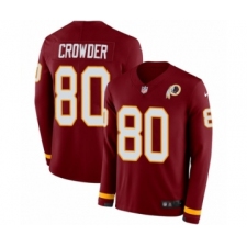 Youth Nike Washington Redskins #80 Jamison Crowder Limited Burgundy Therma Long Sleeve NFL Jersey