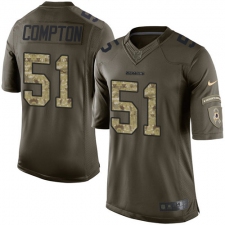Men's Nike Washington Redskins #51 Will Compton Elite Green Salute to Service NFL Jersey