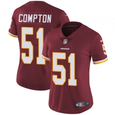 Women's Nike Washington Redskins #51 Will Compton Elite Burgundy Red Team Color NFL Jersey