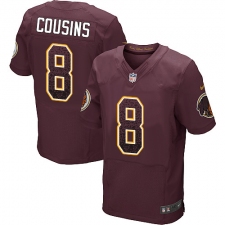 Men's Nike Washington Redskins #8 Kirk Cousins Elite Burgundy Red Alternate Drift Fashion NFL Jersey