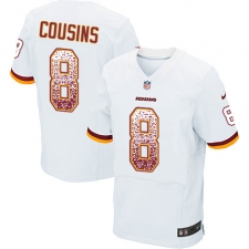 Men's Nike Washington Redskins #8 Kirk Cousins Elite White Road Drift Fashion NFL Jersey
