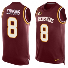 Men's Nike Washington Redskins #8 Kirk Cousins Limited Red Player Name & Number Tank Top NFL Jersey