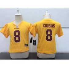 Toddler Washington Redskins #8 Kirk Cousins Gold 2016 Color Rush Stitched NFL Nike Game Jerse