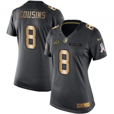 Women's Nike Washington Redskins #8 Kirk Cousins Limited Black/Gold Salute to Service NFL Jersey