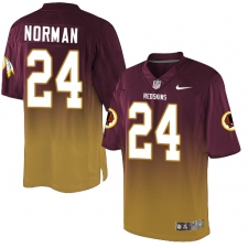 Men's Nike Washington Redskins #24 Josh Norman Elite Burgundy Red/Gold Fadeaway NFL Jersey