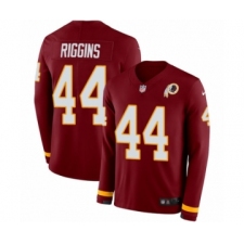 Men's Nike Washington Redskins #44 John Riggins Limited Burgundy Therma Long Sleeve NFL Jersey