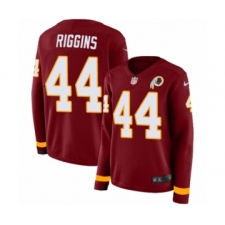 Women's Nike Washington Redskins #44 John Riggins Limited Burgundy Therma Long Sleeve NFL Jersey