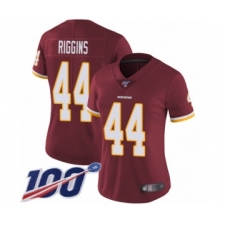 Women's Washington Redskins #44 John Riggins Burgundy Red Team Color Vapor Untouchable Limited Player 100th Season Football Jersey