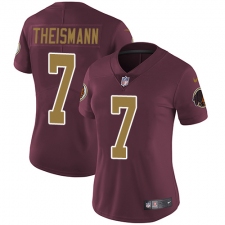 Women's Nike Washington Redskins #7 Joe Theismann Elite Burgundy Red/Gold Number Alternate 80TH Anniversary NFL Jersey