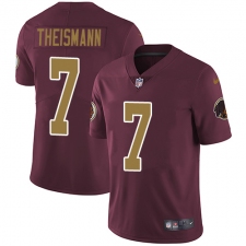 Youth Nike Washington Redskins #7 Joe Theismann Elite Burgundy Red/Gold Number Alternate 80TH Anniversary NFL Jersey