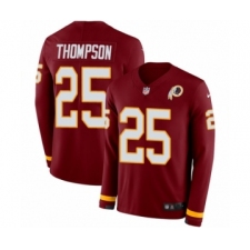 Men's Nike Washington Redskins #25 Chris Thompson Limited Burgundy Therma Long Sleeve NFL Jersey