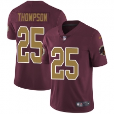 Youth Nike Washington Redskins #25 Chris Thompson Elite Burgundy Red/Gold Number Alternate 80TH Anniversary NFL Jersey