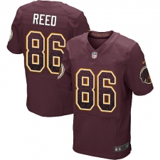 Men's Nike Washington Redskins #86 Jordan Reed Elite Burgundy Red Alternate Drift Fashion NFL Jersey