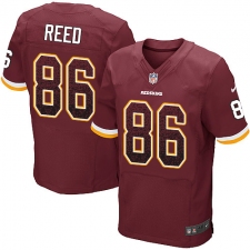 Men's Nike Washington Redskins #86 Jordan Reed Elite Burgundy Red Home Drift Fashion NFL Jersey
