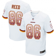 Men's Nike Washington Redskins #86 Jordan Reed Elite White Road Drift Fashion NFL Jersey