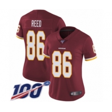 Women's Washington Redskins #86 Jordan Reed Burgundy Red Team Color Vapor Untouchable Limited Player 100th Season Football Jersey