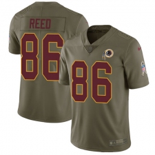 Youth Nike Washington Redskins #86 Jordan Reed Limited Olive 2017 Salute to Service NFL Jersey