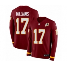 Youth Nike Washington Redskins #17 Doug Williams Limited Burgundy Therma Long Sleeve NFL Jersey