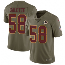 Youth Nike Washington Redskins #58 Junior Galette Limited Olive 2017 Salute to Service NFL Jersey