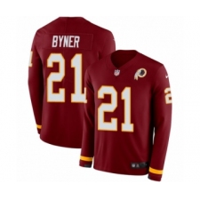 Men's Nike Washington Redskins #21 Earnest Byner Limited Burgundy Therma Long Sleeve NFL Jersey