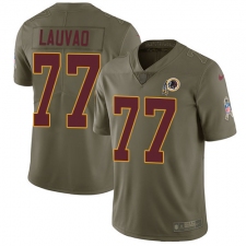 Men's Nike Washington Redskins #77 Shawn Lauvao Limited Olive 2017 Salute to Service NFL Jersey