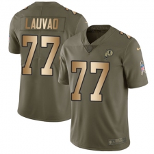 Men's Nike Washington Redskins #77 Shawn Lauvao Limited Olive/Gold 2017 Salute to Service NFL Jersey