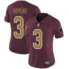 Women's Nike Washington Redskins #3 Dustin Hopkins Elite Burgundy Red/Gold Number Alternate 80TH Anniversary NFL Jersey